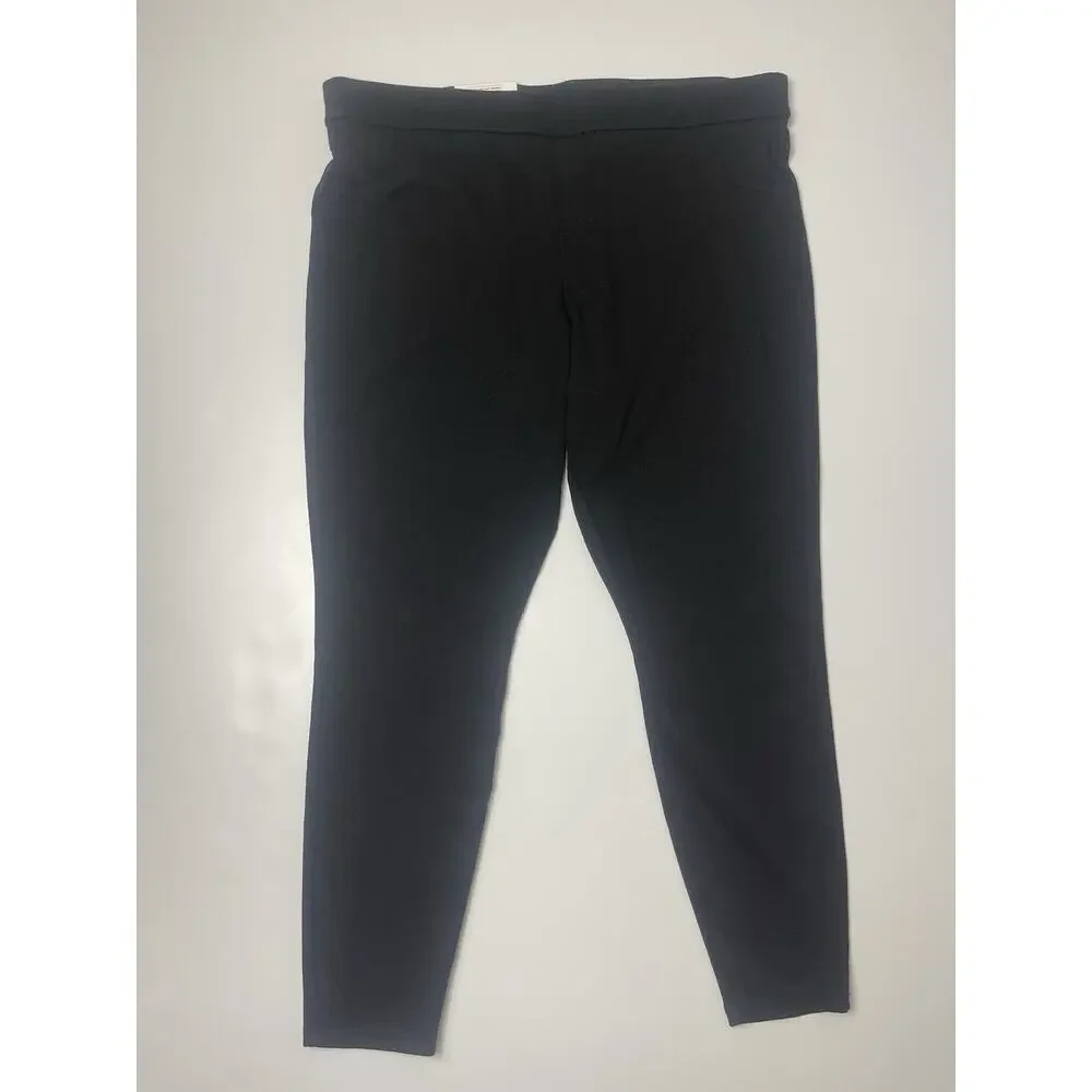 Hue Women's Yoga Stretch & Soft Wide Waistband Denim Leggings, True Black XXL‎
